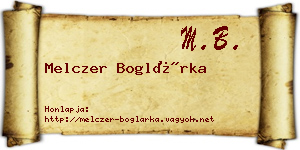 Melczer Boglárka névjegykártya